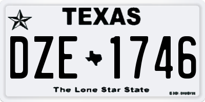 TX license plate DZE1746
