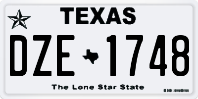 TX license plate DZE1748
