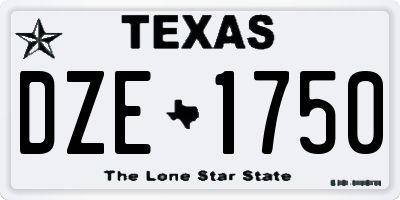 TX license plate DZE1750