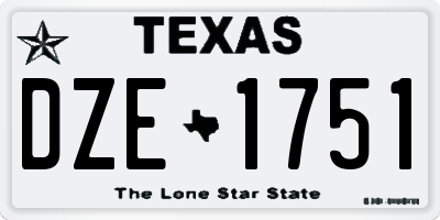 TX license plate DZE1751