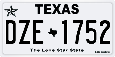 TX license plate DZE1752
