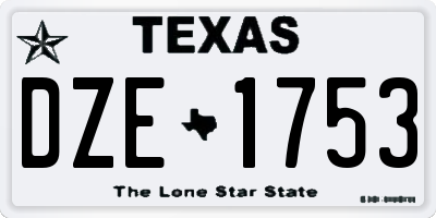 TX license plate DZE1753