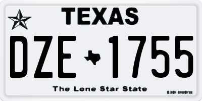 TX license plate DZE1755