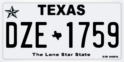 TX license plate DZE1759