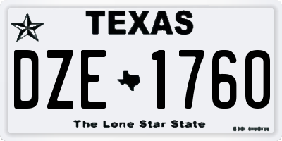 TX license plate DZE1760