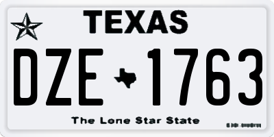 TX license plate DZE1763