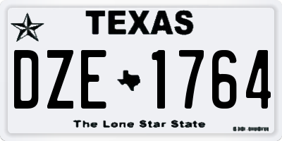 TX license plate DZE1764