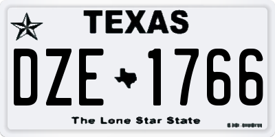TX license plate DZE1766