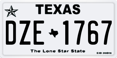 TX license plate DZE1767