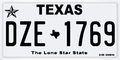 TX license plate DZE1769