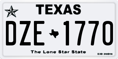 TX license plate DZE1770