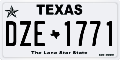 TX license plate DZE1771