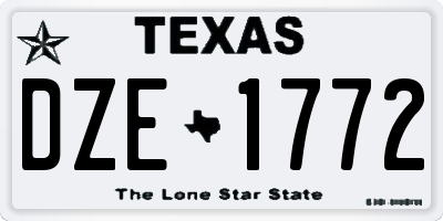 TX license plate DZE1772
