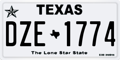 TX license plate DZE1774