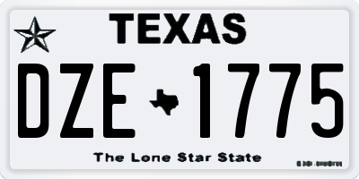 TX license plate DZE1775