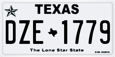 TX license plate DZE1779
