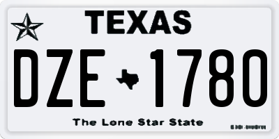 TX license plate DZE1780