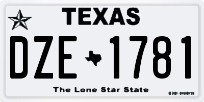 TX license plate DZE1781