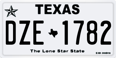 TX license plate DZE1782