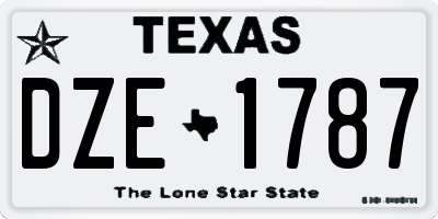 TX license plate DZE1787