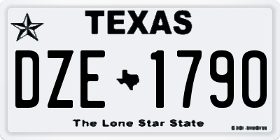 TX license plate DZE1790