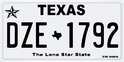 TX license plate DZE1792