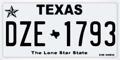 TX license plate DZE1793
