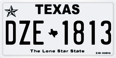 TX license plate DZE1813