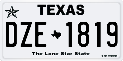 TX license plate DZE1819