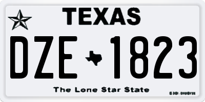 TX license plate DZE1823