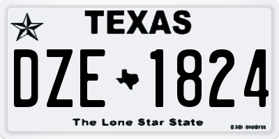 TX license plate DZE1824
