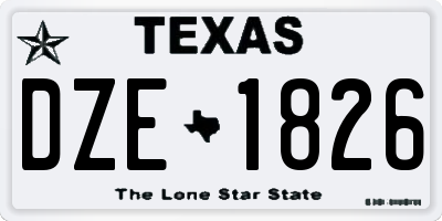 TX license plate DZE1826