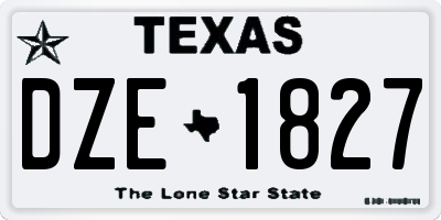 TX license plate DZE1827