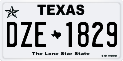 TX license plate DZE1829