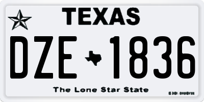 TX license plate DZE1836