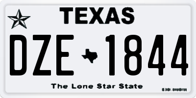 TX license plate DZE1844