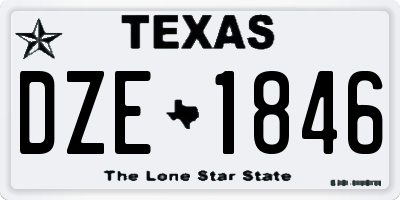 TX license plate DZE1846