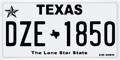 TX license plate DZE1850