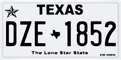 TX license plate DZE1852