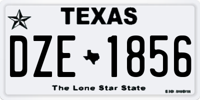 TX license plate DZE1856