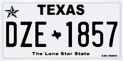 TX license plate DZE1857