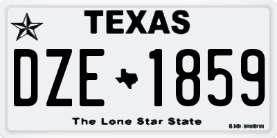TX license plate DZE1859