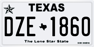 TX license plate DZE1860