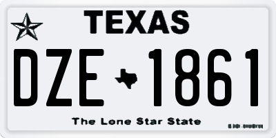 TX license plate DZE1861