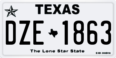 TX license plate DZE1863