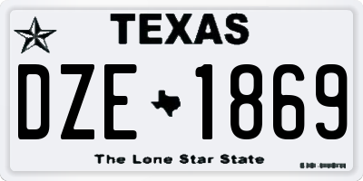 TX license plate DZE1869