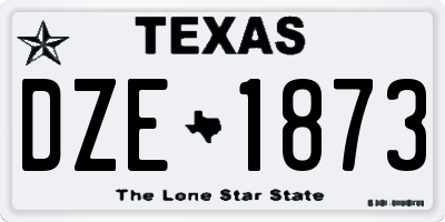 TX license plate DZE1873