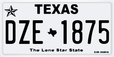 TX license plate DZE1875