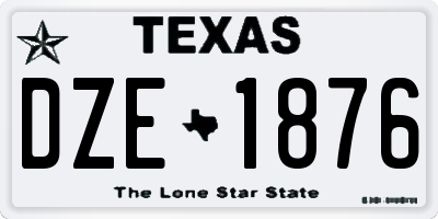 TX license plate DZE1876