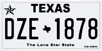 TX license plate DZE1878